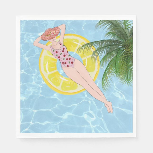 Guardanapo De Papel Splash & Sip - Grupo de Piscinas Adultos (Frente)