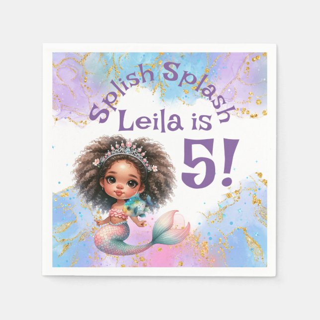 Guardanapo De Papel Splash Splash Partido da Sereia Napkins (Frente)