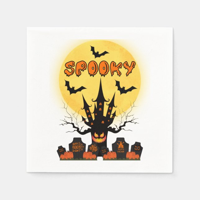 Guardanapo De Papel Spookeen Halloween Moon 3 Ply Napkins (Frente)