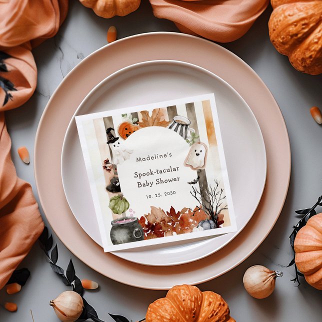 Guardanapo De Papel Spooktacular Halloween Ghost Pumpkin Baby Shower (Criador carregado)