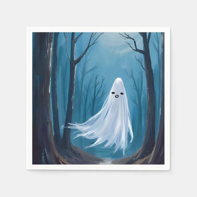 Guardanapo De Papel Spooky Ghost | Feliz Festa de Halloween (Frente)