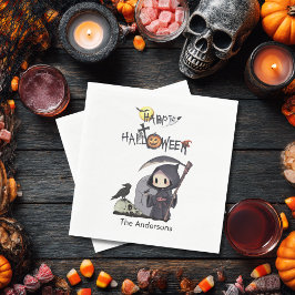 Guardanapo De Papel Spooky Grim Reaper Graveyard Gothic Kids Halloween