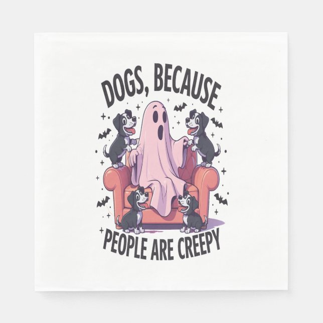 Guardanapo De Papel Spooky Halloween Dog Spooky Ghost (2) (Frente)