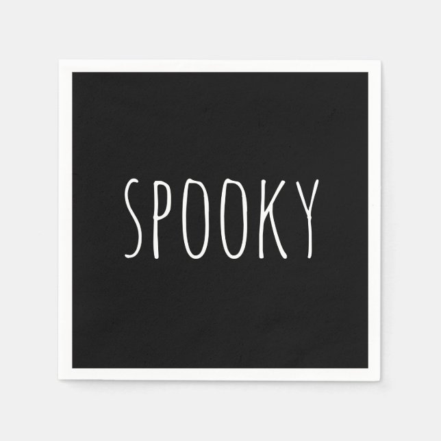 Guardanapo De Papel Spooky. Halloween, uma típica tipografia simples e (Frente)