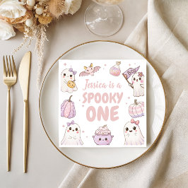 Guardanapo De Papel Spooky One Birthday Napkin Cute Ghosts