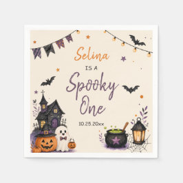 Guardanapo De Papel Spooky One Halloween 1st Birthday Girls Ghost