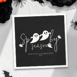 Guardanapo De Papel Spooky Season White Cute Fantasma Moderno Hallowee