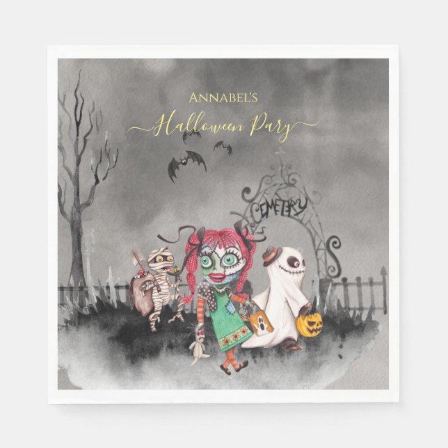 Guardanapo De Papel Spooky Trick no Halloween (Frente)