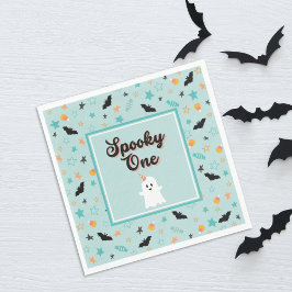 Guardanapo De Papel Spooky Um Sexo Neutro Halloween Primeiro Aniversár
