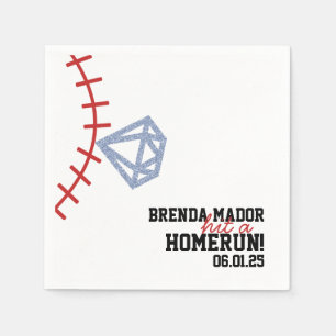 Guardanapo De Papel Sports Beisebol Homerun Brilho Chá de Noiva