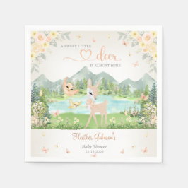 Guardanapo De Papel Spring Bloom and Butterflies Deer Baby Shower