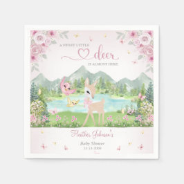 Guardanapo De Papel Spring Bloom and Butterflies Deer Baby Shower