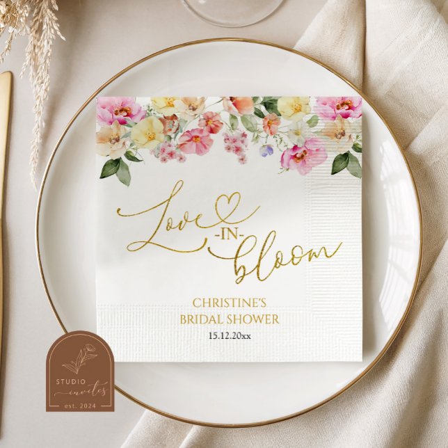 Guardanapo De Papel Spring Colorful Floral Bridal Shower (Criador carregado)