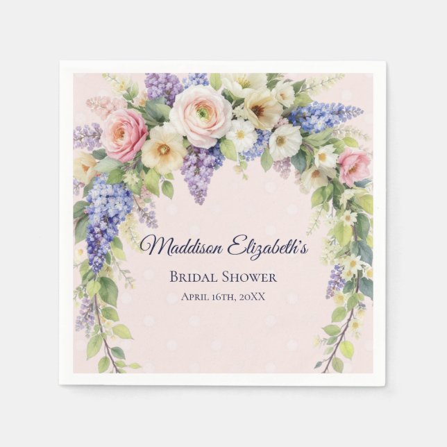 Guardanapo De Papel Spring Floral Bridal Shower (Frente)
