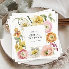 Guardanapo De Papel Spring Garden Bright Floral Bridal Shower 