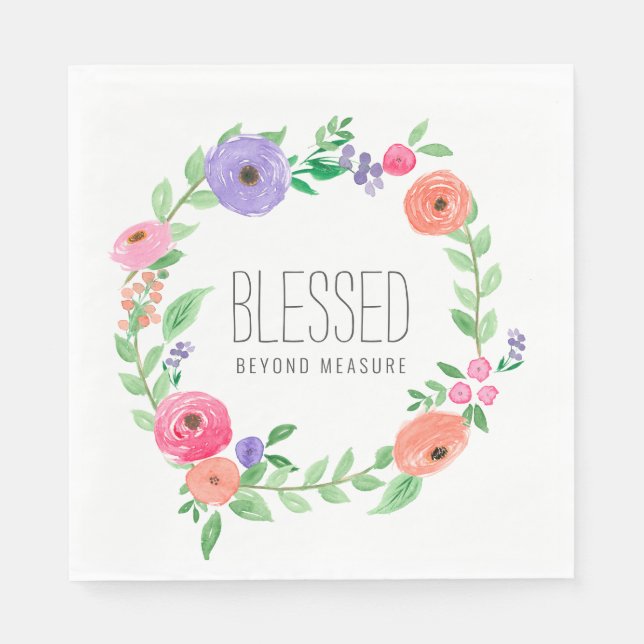 Guardanapo De Papel Spring Pink Floral Blessed Beyond Measure (Frente)