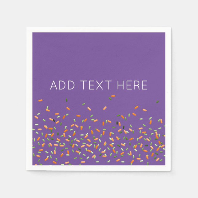 Guardanapo De Papel Sprinkles Laranja Verde Roxo TEXTO DO Halloween (Frente)