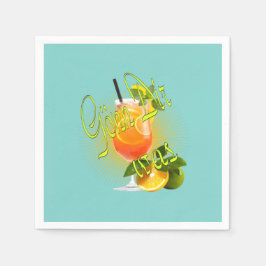 Guardanapo De Papel Spruch gönn dir was cocktail orange Party Urlaub