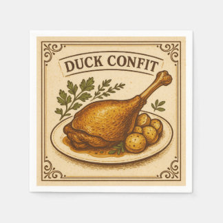 Guardanapo De Papel Square Design (Duck Confit, Retro Style)