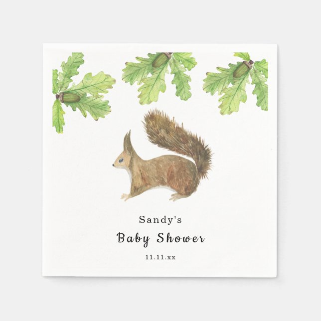 Guardanapo De Papel Squirrel - Chás de Bebê (Frente)