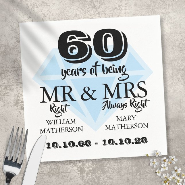 Guardanapo De Papel Srª Sra Certo Diversão Aniversário de Casamento de (Criador carregado)