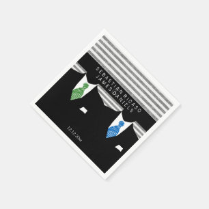 Guardanapo De Papel Sr. e Sr. Terno e casamento alegre das gravatas