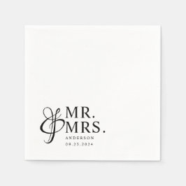 Guardanapo De Papel Sr. e Sra. | Casamento Elegante Moderno