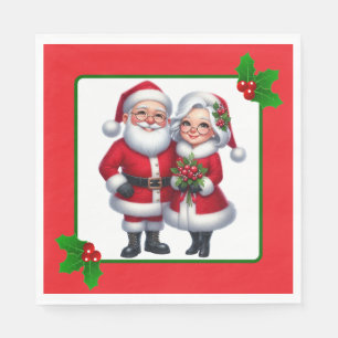 Guardanapo De Papel Sr. e Sra. Claus