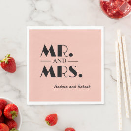 Guardanapo De Papel Sr. e Sra. Cocktail Personalizado Napkins