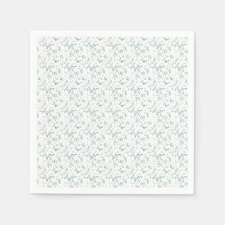 Guardanapo De Papel Sr e sra desenhos fofos verde sálvia