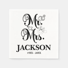 Guardanapo De Papel Sr. e Sra. Recepção de casamento