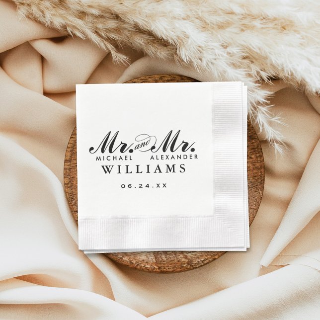 Guardanapo De Papel Sr. Elegante e Sr. Monograma de Casamento Personal (Criador carregado)