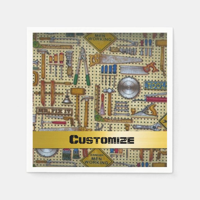 Guardanapo De Papel Sr. Fix It Handyman Tools Napkins (Frente)