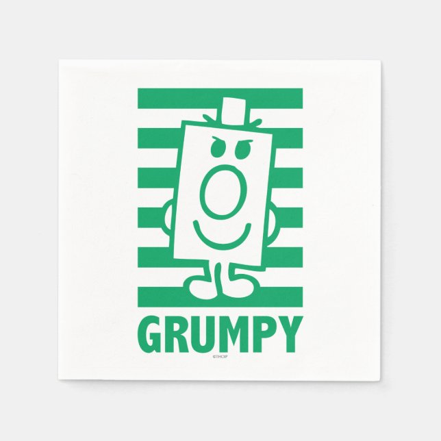 Guardanapo De Papel Sr. Grumpy | Grin Mischievous e faixas verdes (Frente)