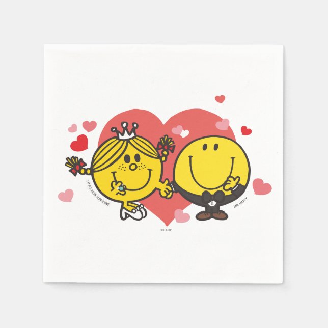Guardanapo De Papel Sr. Men Little Miss Happy Sunshine Wedding (Frente)