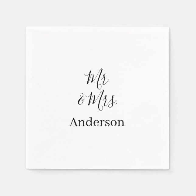 Guardanapo De Papel Sr. & Sra. adicionar nome da família data ano casa (Frente)