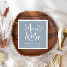 Guardanapo De Papel Sra. Dusty Blue Recepção de casamento