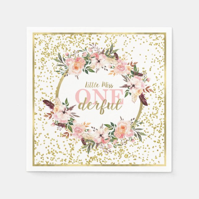 Guardanapo De Papel Srta. ONEMaravilhoso Birthday Napkin (Frente)