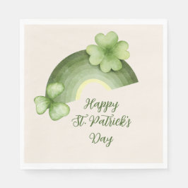 Guardanapo De Papel St. Patrick’s Day – Watercolor Shamrock Rainbow