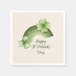 Guardanapo De Papel St. Patrick’s Day – Watercolor Shamrock Rainbow
