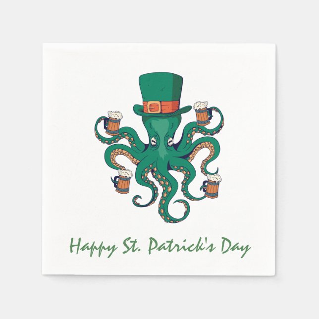 Guardanapo De Papel St Patricks Octopus (Frente)