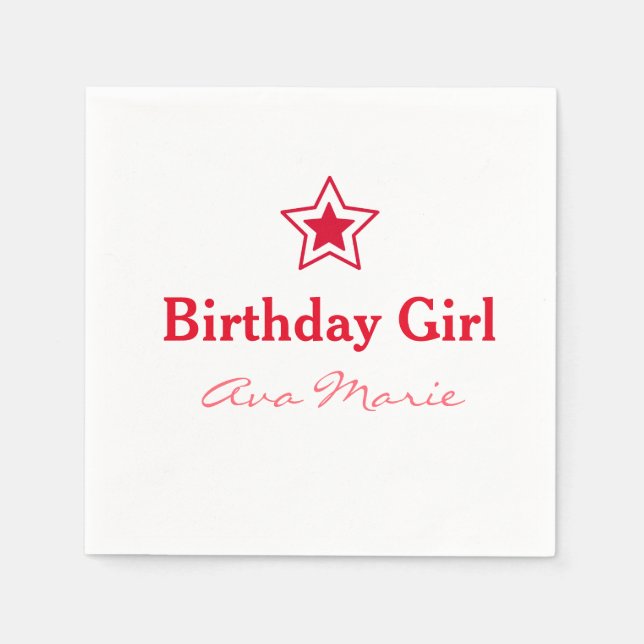 Guardanapo De Papel Star Birthday Girl Party (Frente)