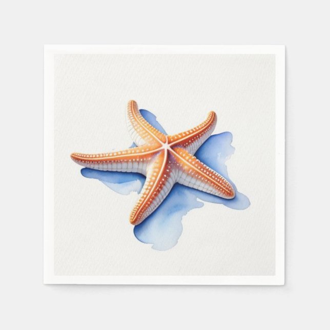 Guardanapo De Papel Starfish and Blue SIlhouette (Frente)