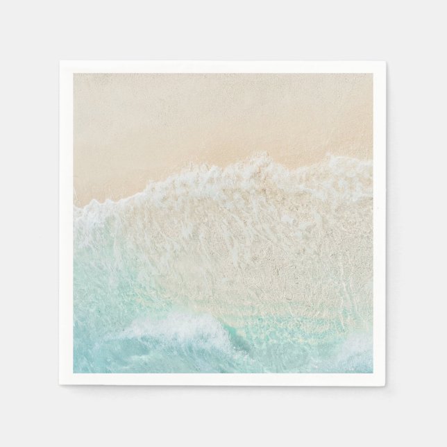 Guardanapo De Papel Starfish and Shells Tropical Beach Bridal Shower (Frente)