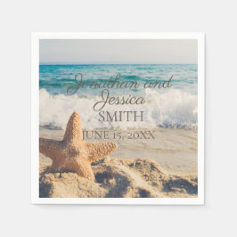 Guardanapo De Papel Starfish Beach Ocean Sand between Toes Wedes