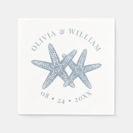 Guardanapo De Papel Starfish Beach Weding Coastal Dusty Blue