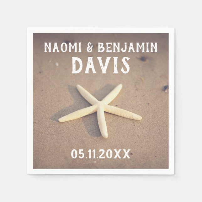 Guardanapo De Papel Starfish Beach Wedkins (Frente)