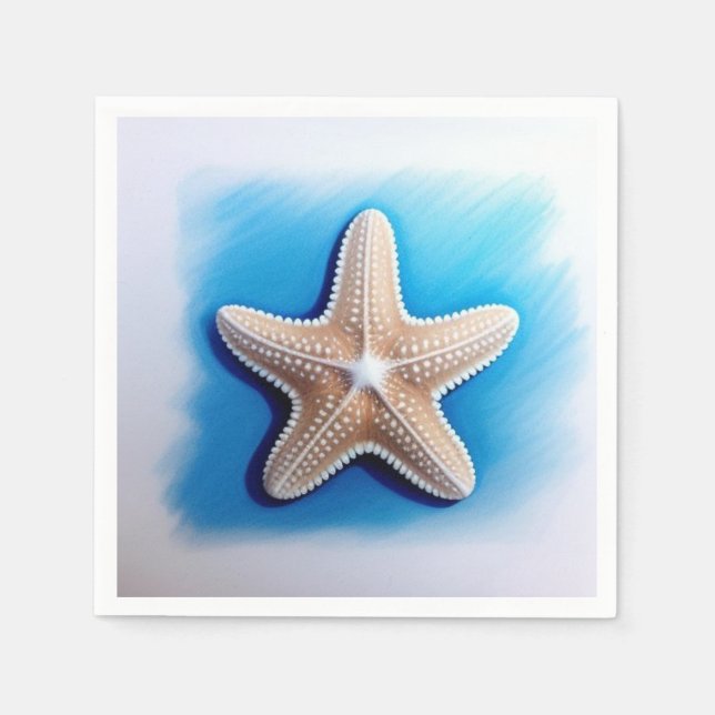 Guardanapo De Papel Starfish Crayon Drawing (Frente)