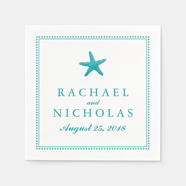 Guardanapo De Papel Starfish Graceful | Casamento (Frente)
