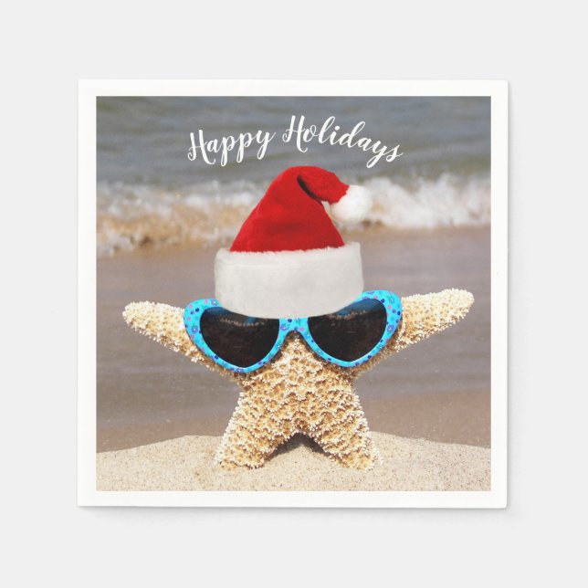 Guardanapo De Papel Starfish Natal Com Óculos De Sol (Frente)